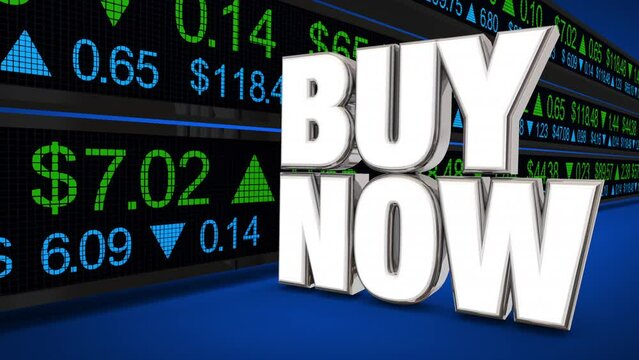 Buy Now Best Right Moment Share Order Stock Market Timing 3d Animation