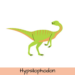 Hypsilophodon dinosaur vector illustration isolated on white background.
