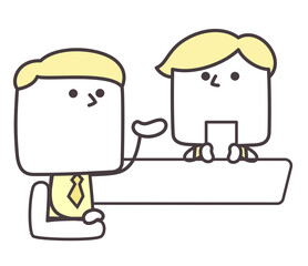 説明をするビジネスマンのイラスト