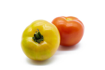 Tomatoes isolated on white background. organic vegetable concept.