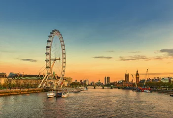 Poster Zonsondergang van de rivier de Theems in Londen © Yido