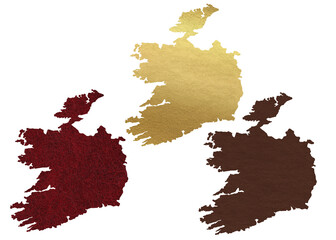 Political divisions. Patriotic sublimation leather textured backgrounds set on white. Ireland
