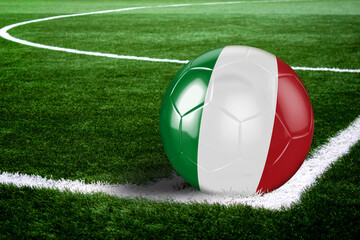 Italy Soccer Ball on Field at Night