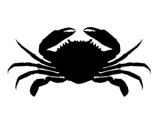 realistic crab on white background. silhouette of brown crab. crab sign. flat style.