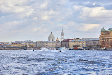 View of various cityscapes from the water