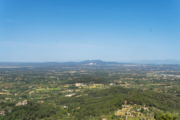 Fototapeta na wymiar Aerial view of the interior of the island of Mallorca
