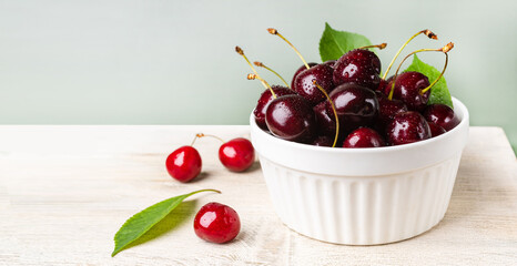 Juice and fresh cherry