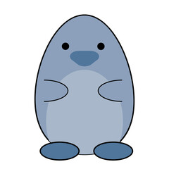 Penguin sketch. Drawing on a white background