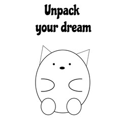 Cat  sketch. Drawing on a white background