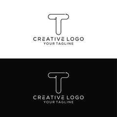 creative letter t technology logo design vector