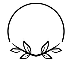 Obraz premium floral round frame