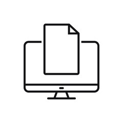 Editable computer open file line icon. Vector illustration isolated on white background. using for website or mobile app