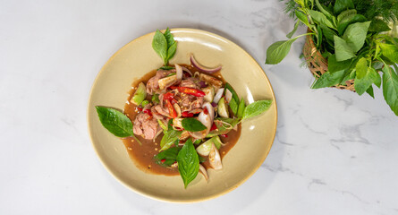 Mixed Thai Food Selections Salads, Grilled Chicken 