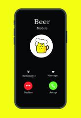 Beer Calling funny poster