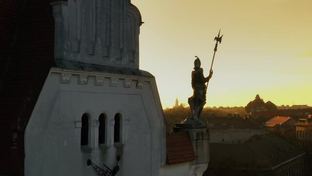 Timisoara - The House with the Sentinel in the Romans Square at sunset