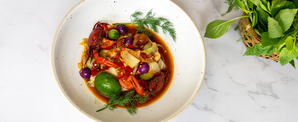 Mixed Thai Food Selections Salads, Grilled Chicken 