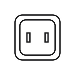 Editable Electric socket line icon. Vector illustration isolated on white background. using for website or mobile app