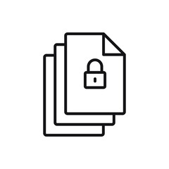 Editable file protection line icon. Vector illustration isolated on white background. using for website or mobile app