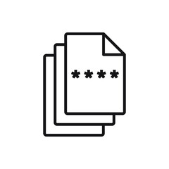 Editable file password protection line icon. Vector illustration isolated on white background. using for website or mobile app