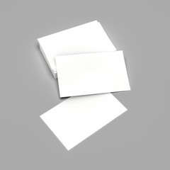 White business card to insert information. Made on a gray background.