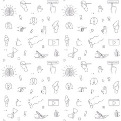 Virtual class. Online School Education Program. Video lesson. Seamless pattern