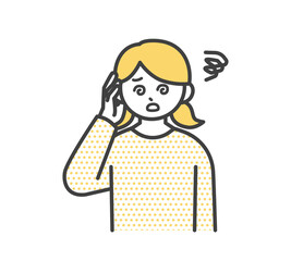 立ち眩みする女の子のイラスト素材