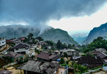Fototapeta premium Viewpoint at Pha Hee Village, Akha Village on Doi Pha Hee, Chiang Rai Province, Thailand