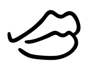 Black lips hand drawn with ink paint brush