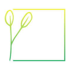 green floral square frame