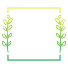 green floral square frame
