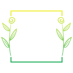green floral square frame