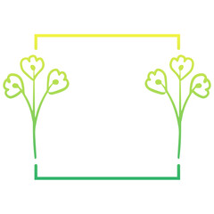 green floral square frame