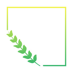 green floral square frame