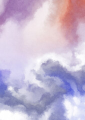 Obraz premium Abstract colorful watercolor on white background. Digital art painting.