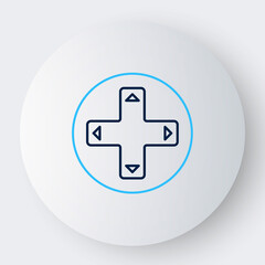 Obraz premium Line Game controller or joystick for game console icon isolated on white background. Colorful outline concept. Vector