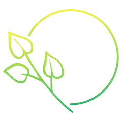 green floral round frame