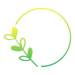 green floral round frame