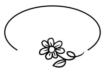 black floral oval frame