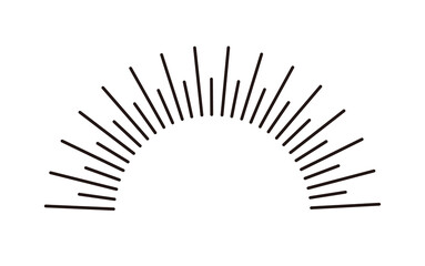 半円の太陽の光の見出しフレーム