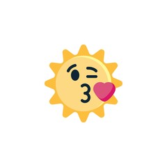 Sun Face Blowing a Kiss flat icon