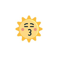 Sun Kissing Face with Closed Eyes flat icon