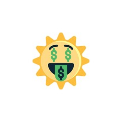 Sun Money-Mouth Face flat icon