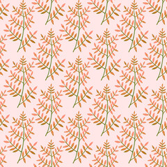 Vector watercolor autumn leaves seamless pattern background. Perfect for fabric, scrapbooking, wallpaper projects.