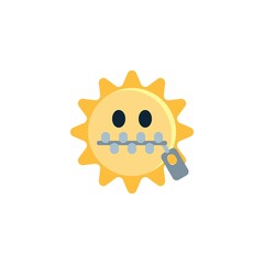 Sun Zipper-Mouth Face flat icon