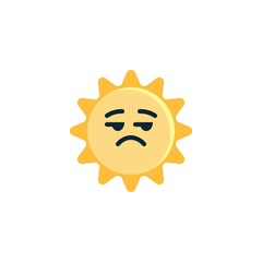 Sun Unamused Face emoticon flat icon