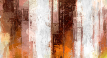 Rough brushstrokes on abstract background. Brush painting. Color strokes of paint. Unique wall art. Modern art on canvas. Colorful contemporary artwork.