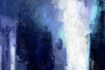 Rough brushstrokes on abstract background. Brush painting. Color strokes of paint. Unique wall art. Modern art on canvas. Colorful contemporary artwork.