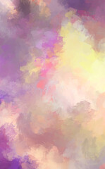 2D illustration of colorful brush strokes. Decorative texture painting. Vibrant paint pattern backdrop.