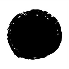 Grunge circle hand painted with ink paint