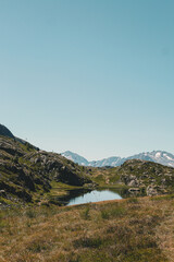 landscape with lake and mountains
